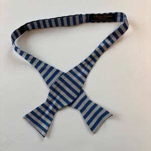 Brooks Brothers Blue and White Striped Bow Tie